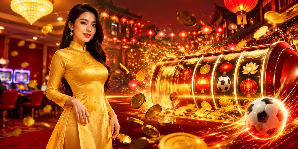 Người chơi Hội An trải nghiệm slot game trong trang phục áo dài truyền thống